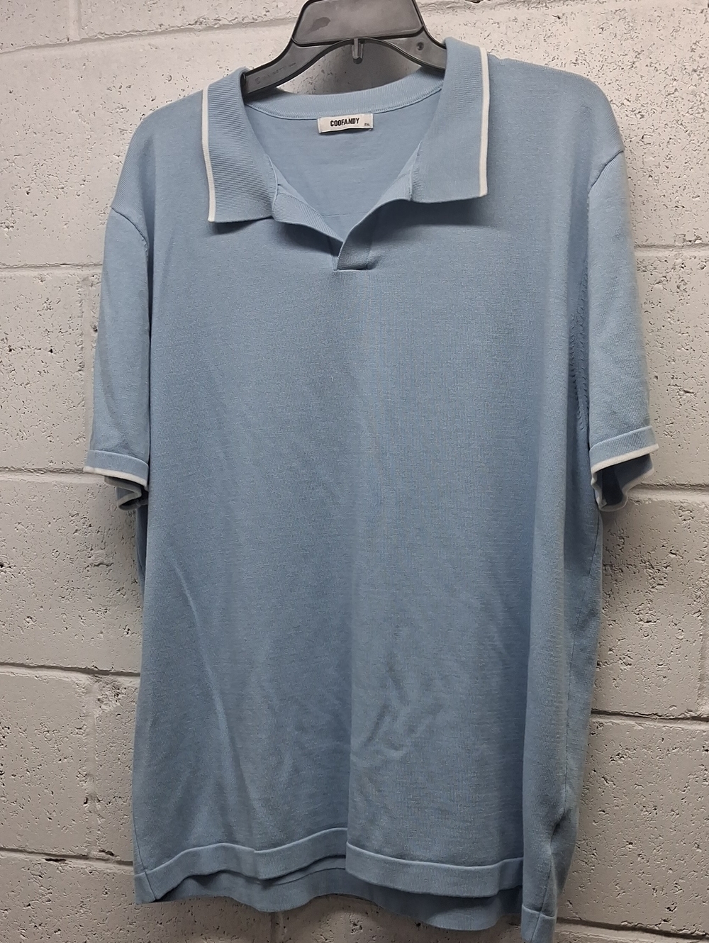 NWOT Mens Coofandy Light Blue Collared Shirt 2XL